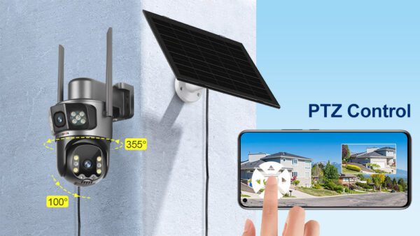 Cámara Solar WiFi 360° Doble Lente