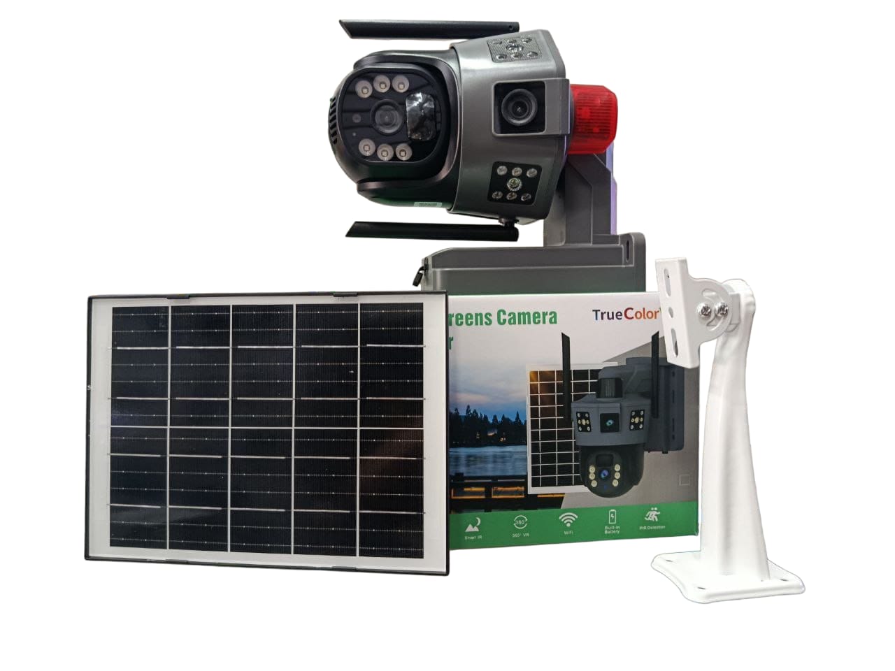 Cámara Solar WiFi 360° Doble Lente