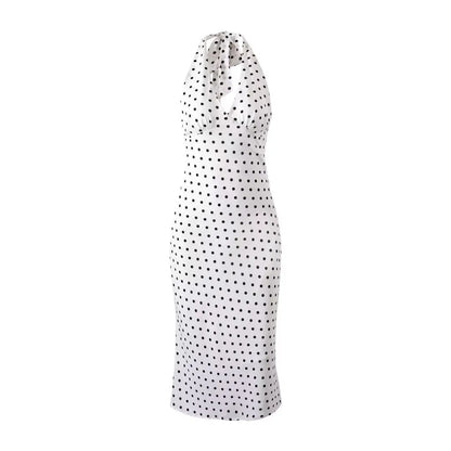 Élodie Polka Dot Halter Dress