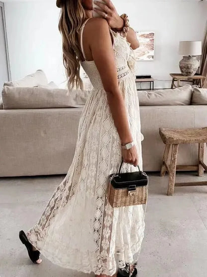 Alina Lace V-Neck Maxi Dress