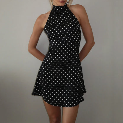 Valerie Polka Dot Halter Dress