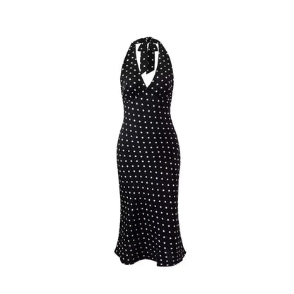 Élodie Polka Dot Halter Dress